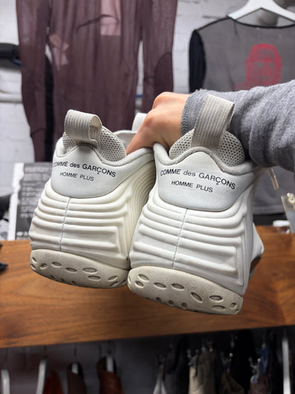 2021 Comme Des Garçons Homme Plus x Nike ‘Foamposite’ White High Top Sneakers