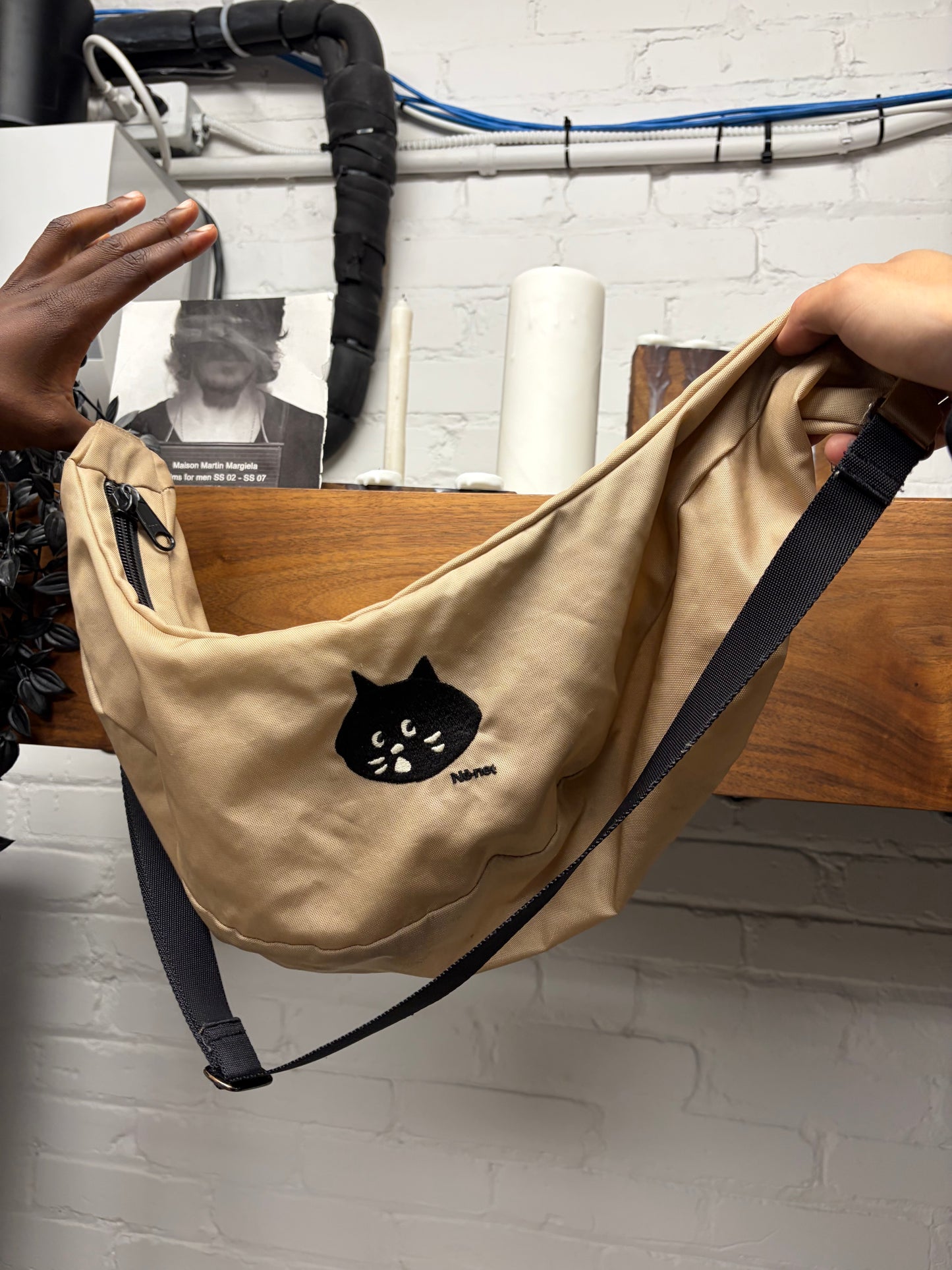 Ne-Net ‘Cat Logo’ Nylon Sling Fanny Pack
