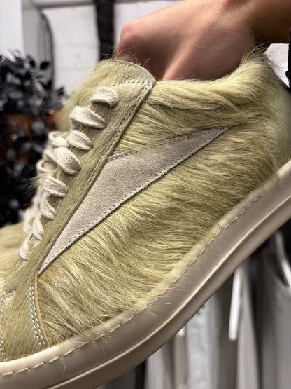 Rick Owens Pony Hair Green ‘Vans’ Low Top Sneakers
