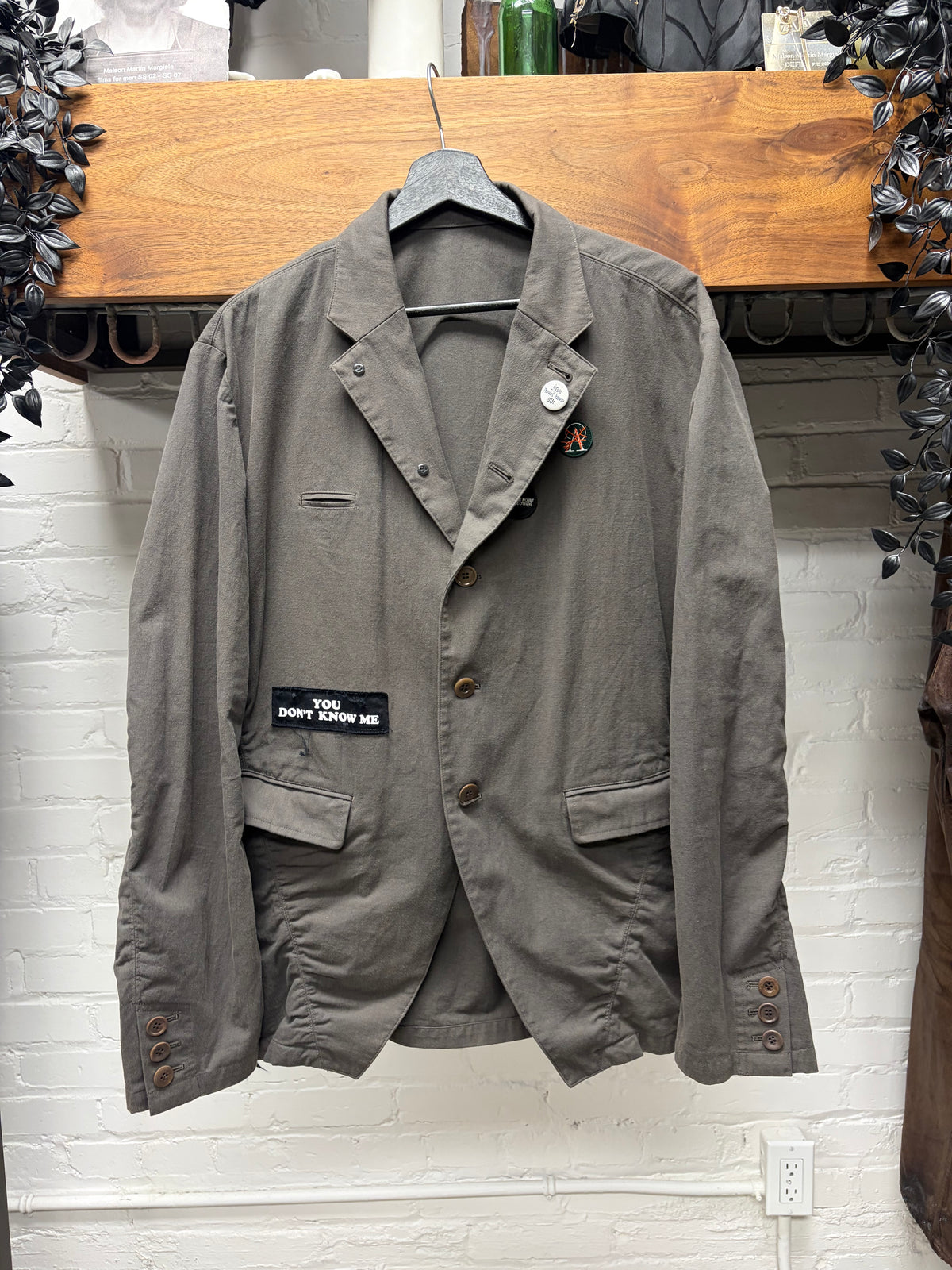 SS2025 Undercover Distressed ‘Pinned & Patched’ Cotton Blazer