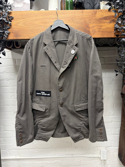 SS2025 Undercover Distressed ‘Pinned & Patched’ Cotton Blazer