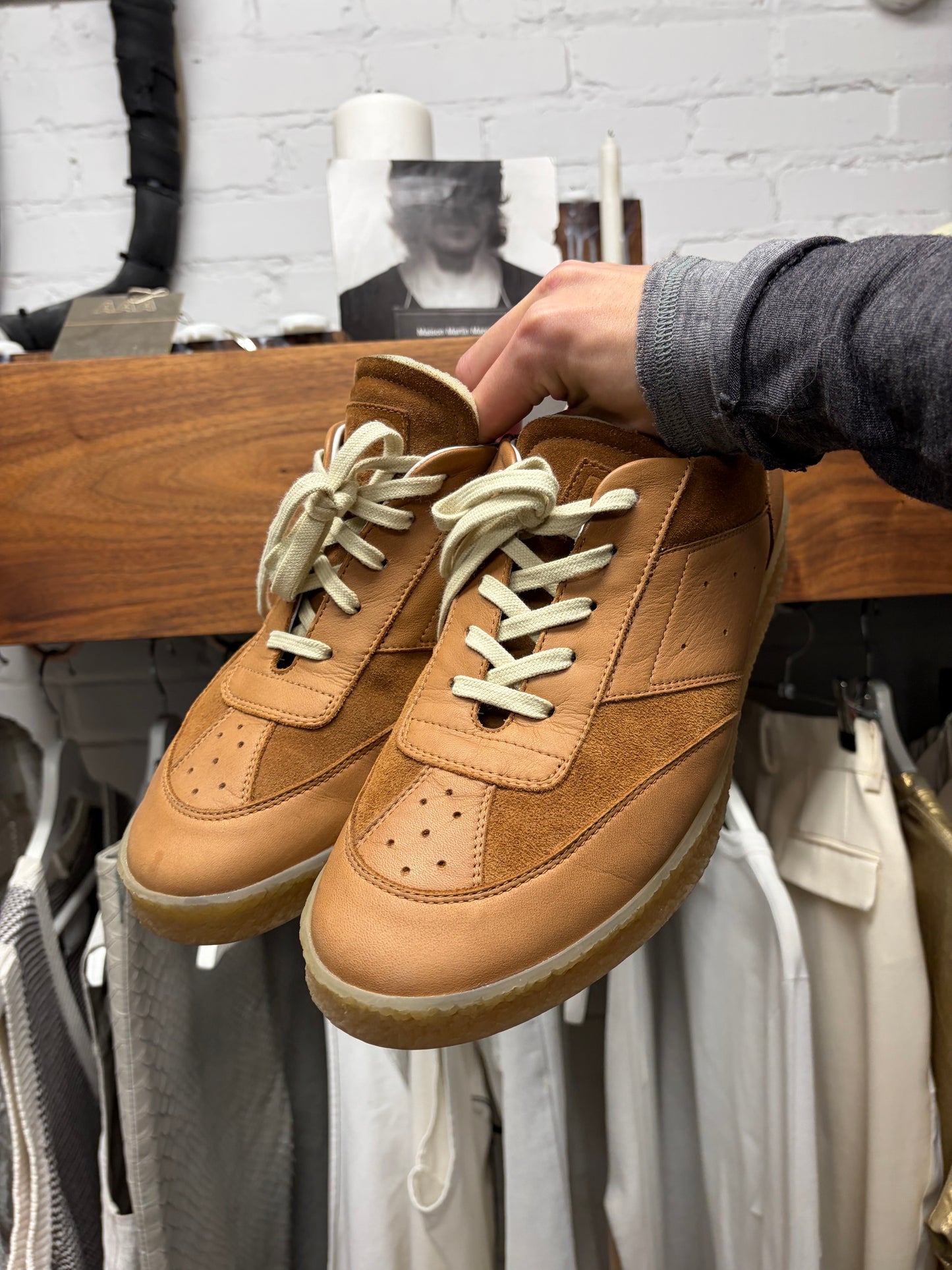 Maison Margiela Gum Sole Leather Low Top Sneakers