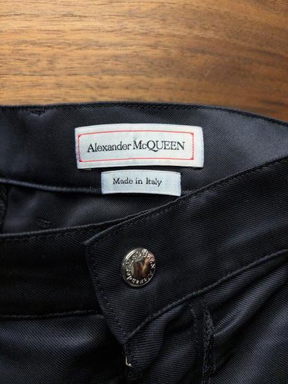 Alexander McQueen Black Satin Finished ‘Punk’ Pants