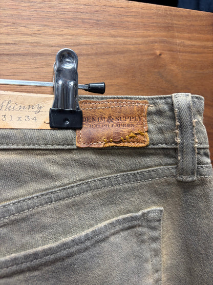 RRL by Ralph Lauren ‘Mud Washed’ Brown Skinny Jeans