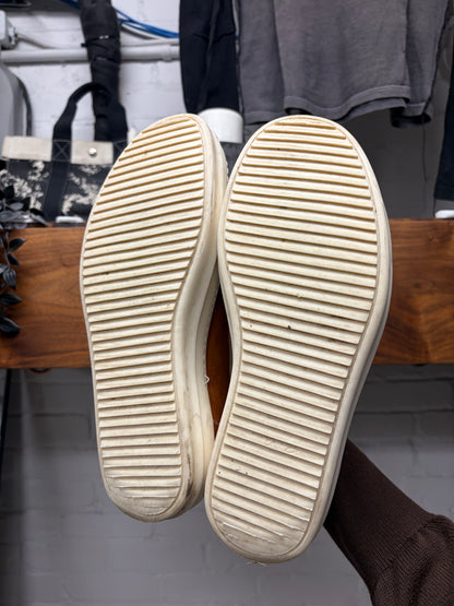 SS2024 Rick Owens ‘Vans’ Clay/Milk Leather Low Top Sneakers