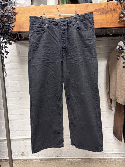 2023 Balenciaga ‘Skater’ Black Wide Leg Drawstring Denim