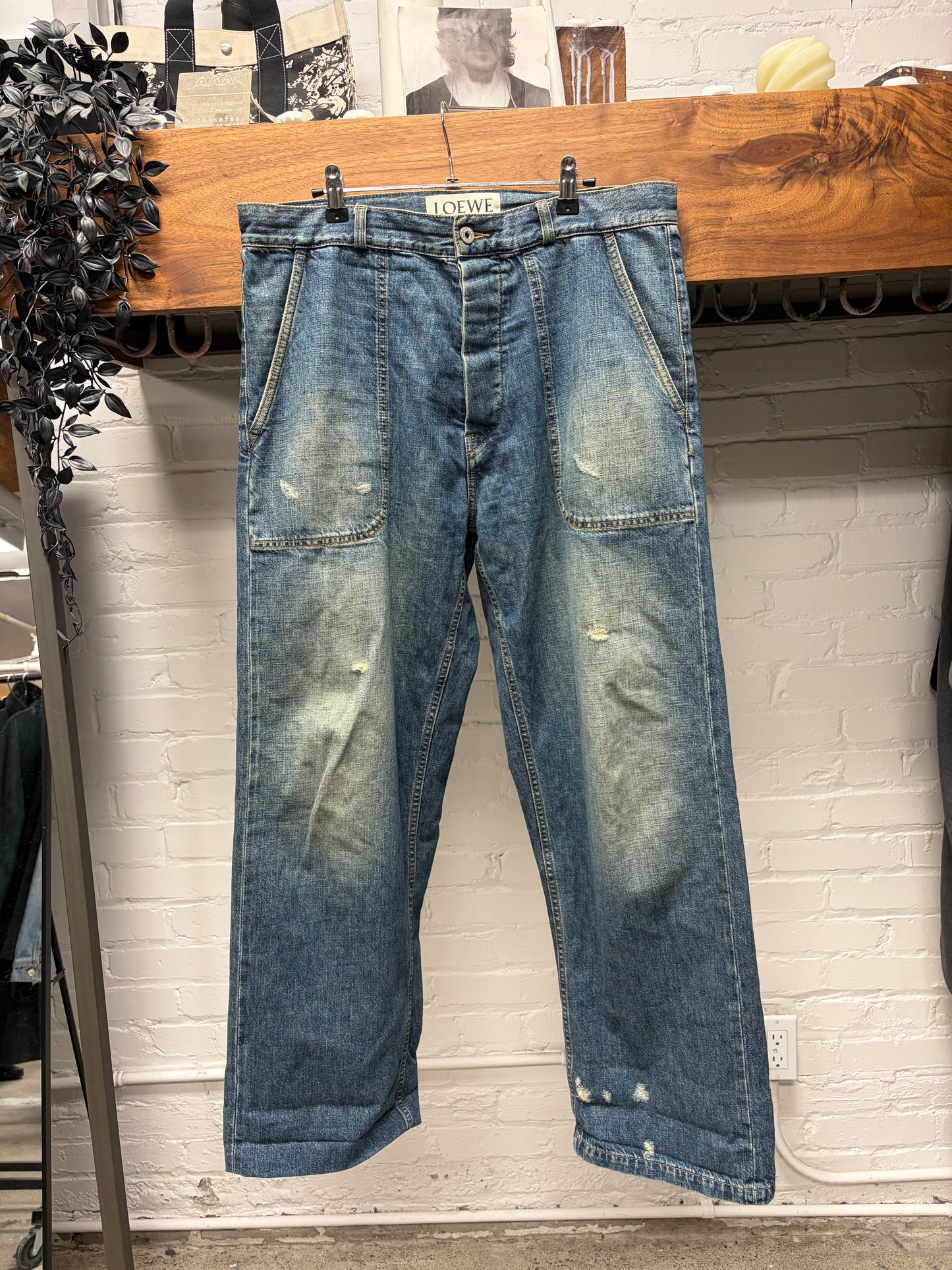 Loewe ‘Fatigue’ Washed Blue Bootcut Denim