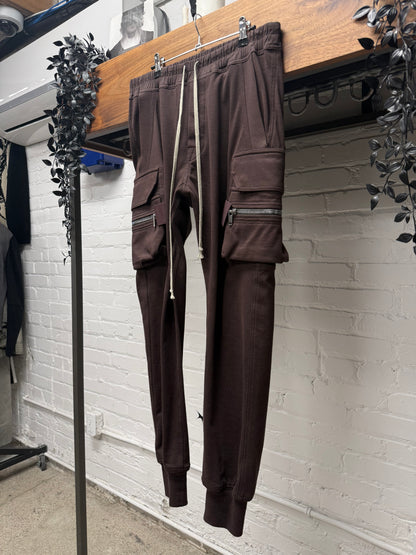 SS2022 Rick Owens ‘Fogachine’ Oxblood Red Drawstring Cargo Joggers