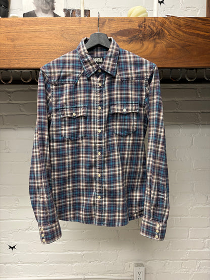PPFM Button Snap Plaid Long Sleeve Shirt