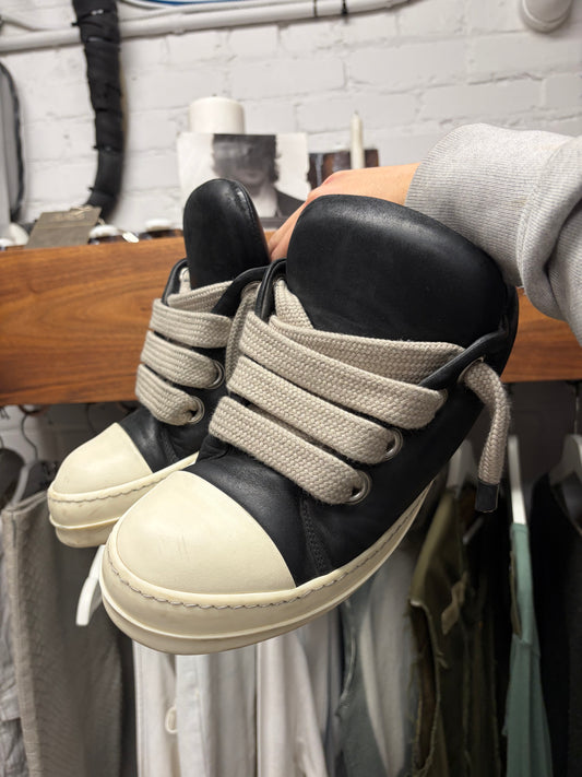 Rick Owens ‘Jumbo Lace’ Leather Ramones Low Top Sneakers