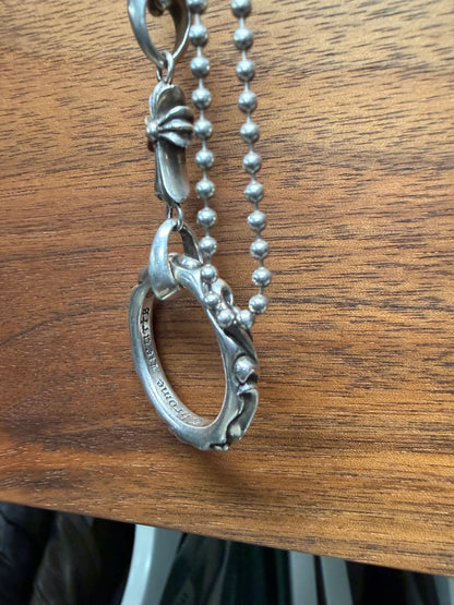 Chrome Hearts ‘Eyewear Loop’ NFTL Cross 925 Silver Pendant + Ball Chain