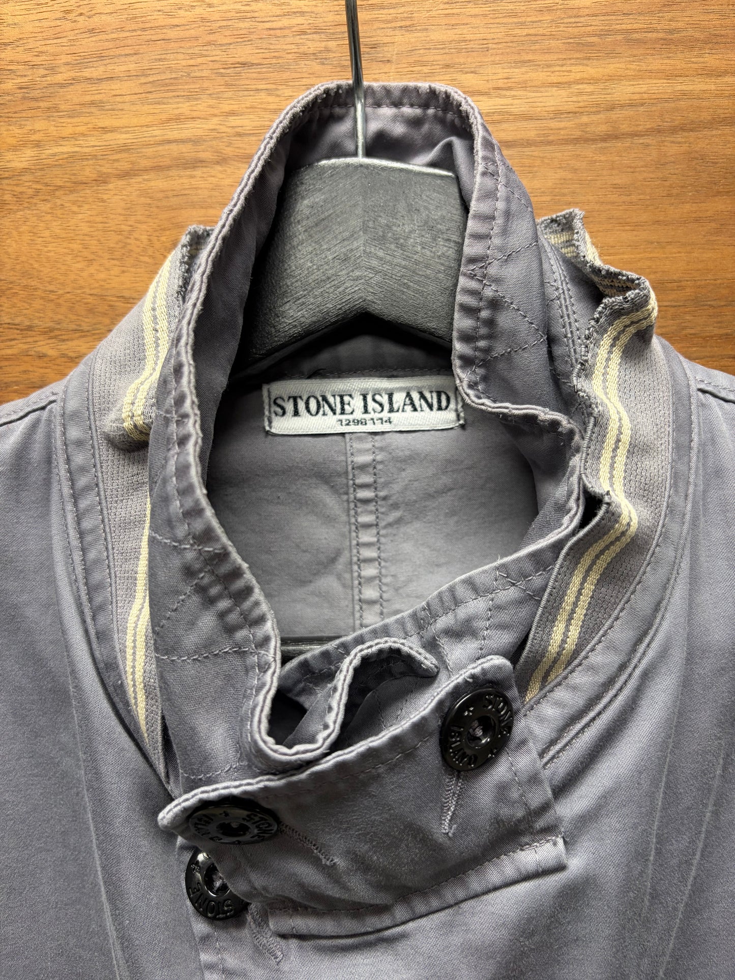 Stone Island ‘David TC’ Grey Cotton Badge Logo Field Jacket