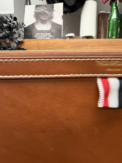 Thom Browne Brown Leather Office Clutch Bag