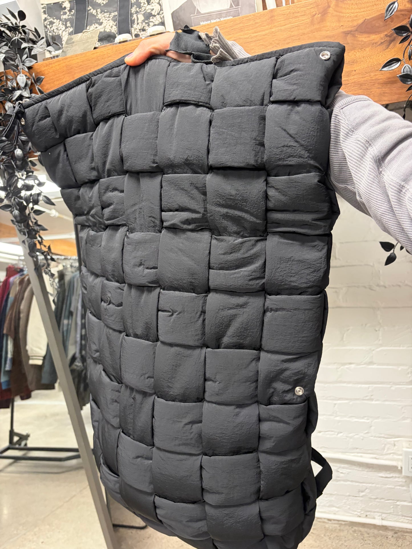 Bottega Veneta Black Padded ‘Cassette’ Jumbo Intrecciato Puffer Backpack