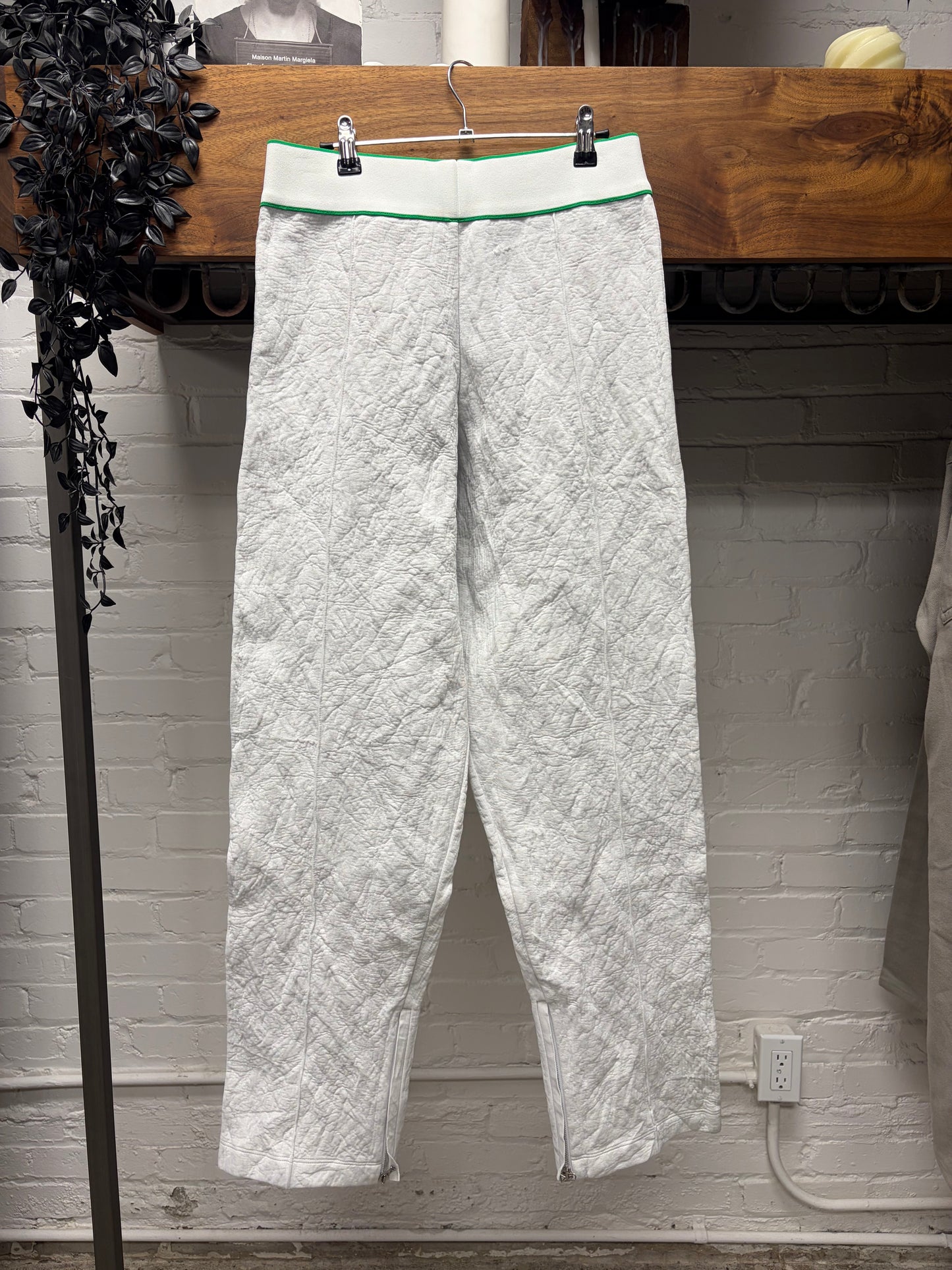 SS2022 Bottega Veneta White/Green Track Pants