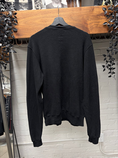 Rick Owens Double Layered Black Thermal Lined Long Sleeve Shirt