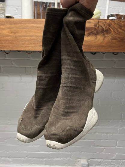 Rick Owens ‘Dark Dust’ Brown Suede Sock Runners