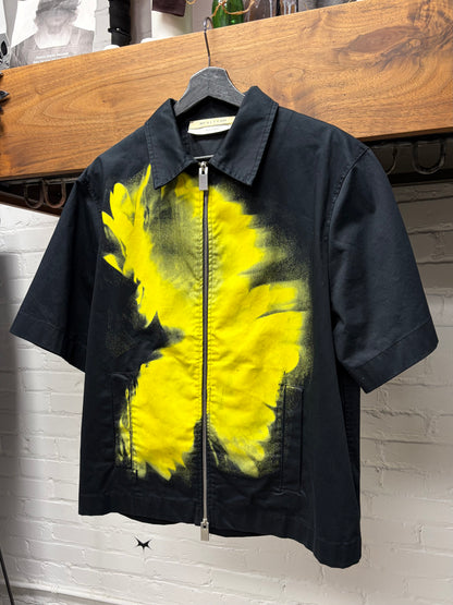 1017 Alyx 9SM ‘Spray Paint’ Print Zip-Up Short Sleeve Work Shirt