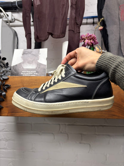Rick Owens Mainline Black/Milk ‘Vans’ Leather Low Top Sneakers