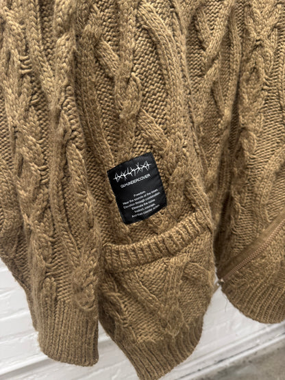 Undercover x G.U. Brown Cable Knit Oversized Sweater