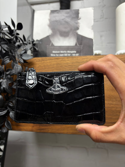 Vivienne Westwood ‘Croc’ Black Leather Orb Logo Cardholder Wallet