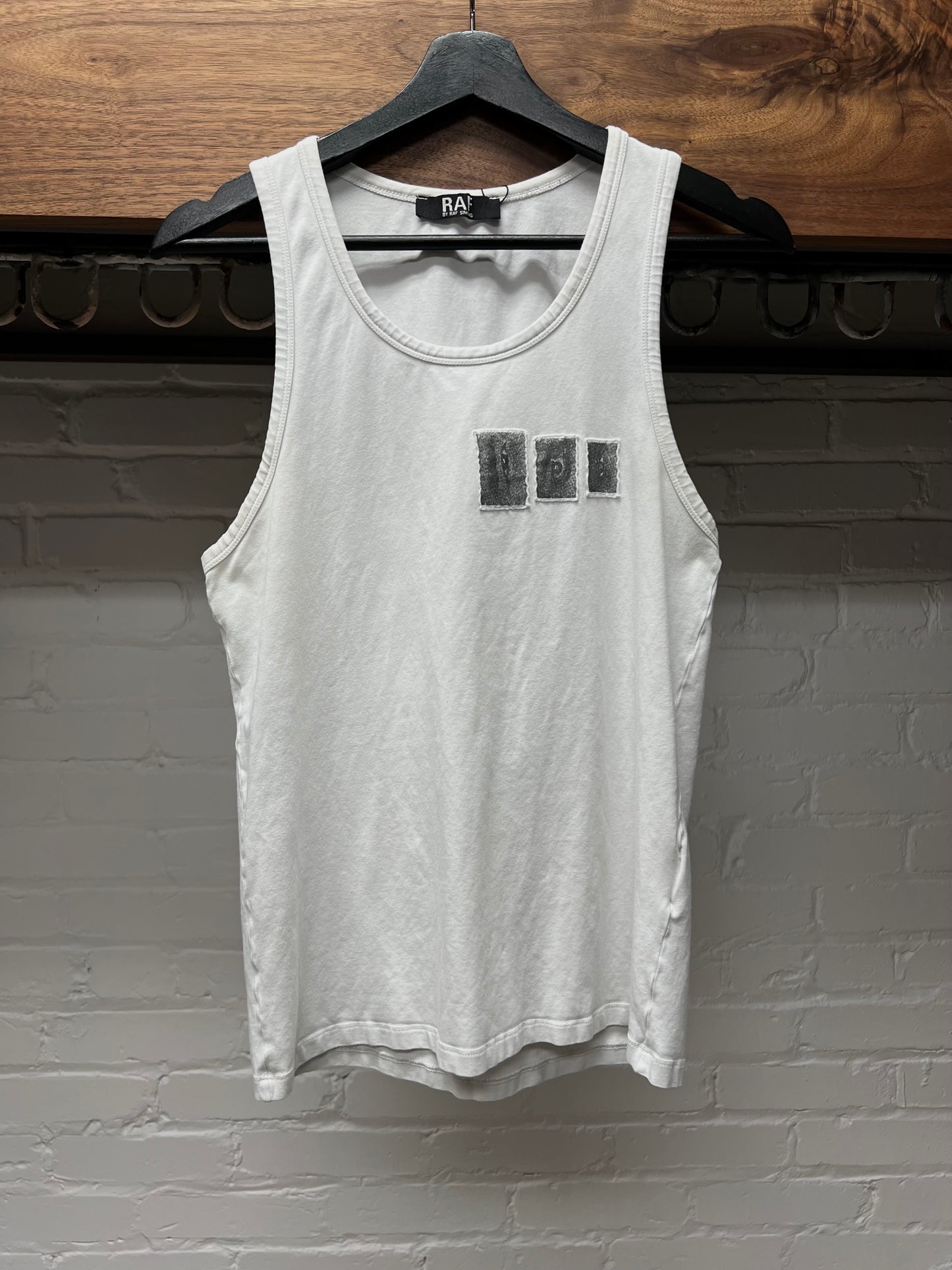 RAF by Raf Simons White ‘Patchwork’ Tank-top