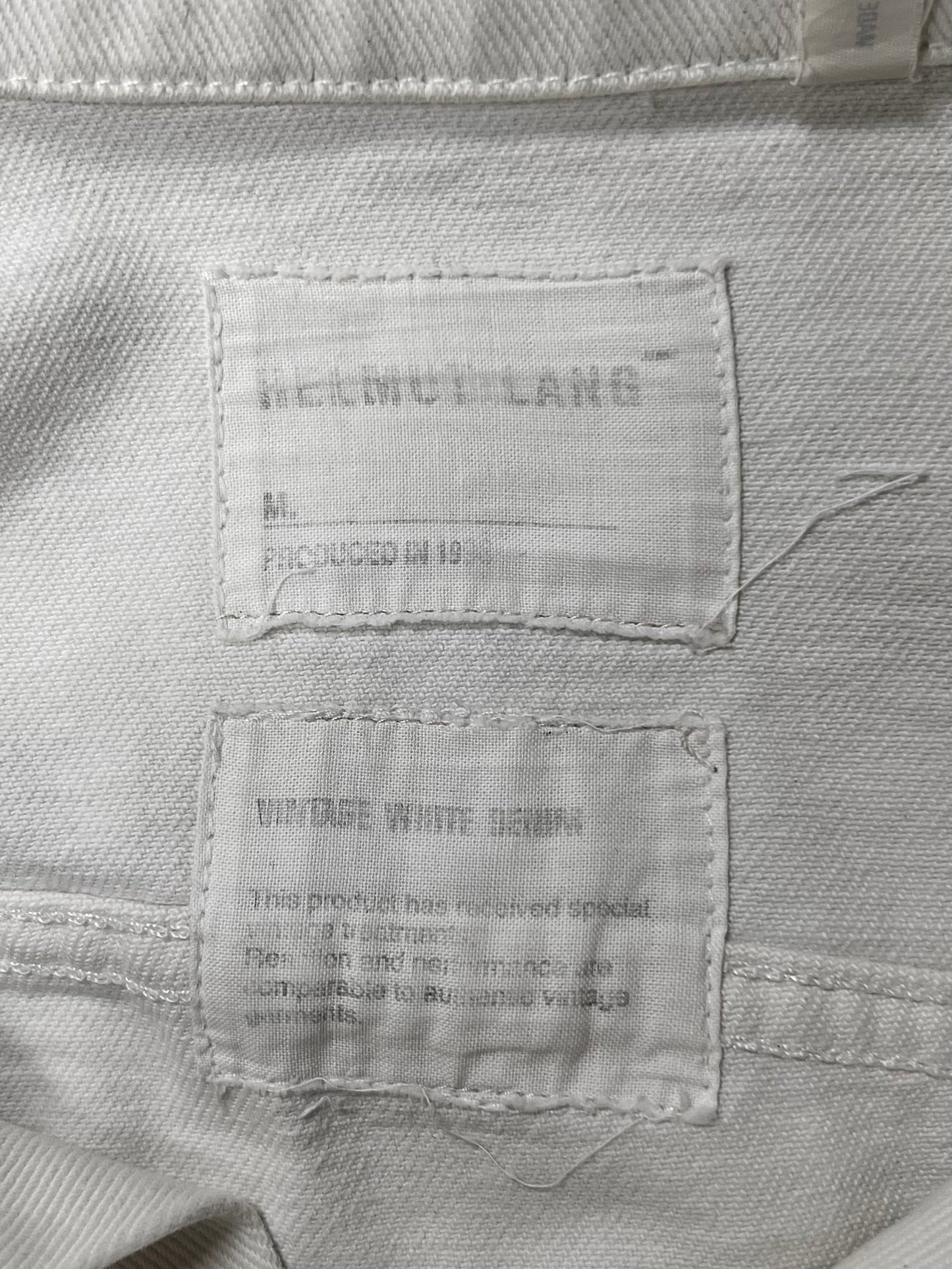 Vintage 1998 Helmut Lang White ‘Sanded Denim’ Trucker Jacket