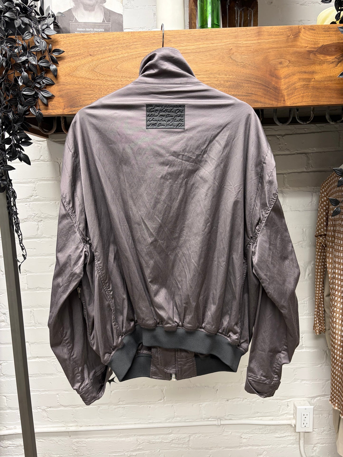 Acne Studios Satin ‘Relaxed Fit’ Grey Bomber Jacket