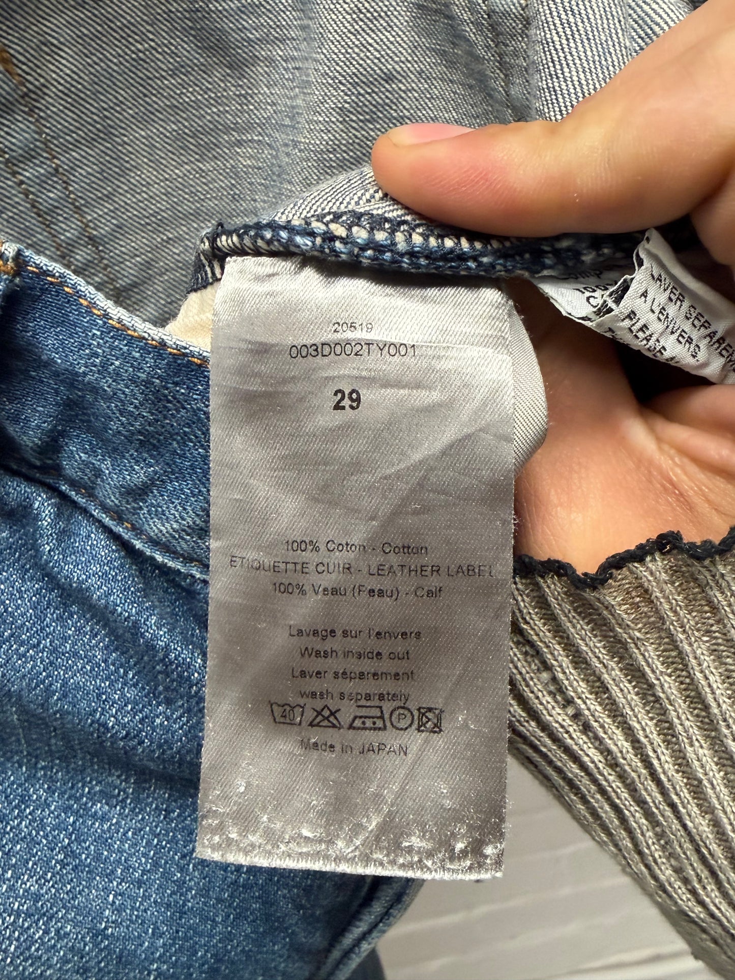 AW2008 Dior Homme ‘Clawmark’ Washed Blue Skinny Jeans