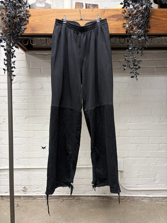 AW2023 Balenciaga ‘Mudshow’ Hybrid Wide Leg Black Sweatpants/Denim