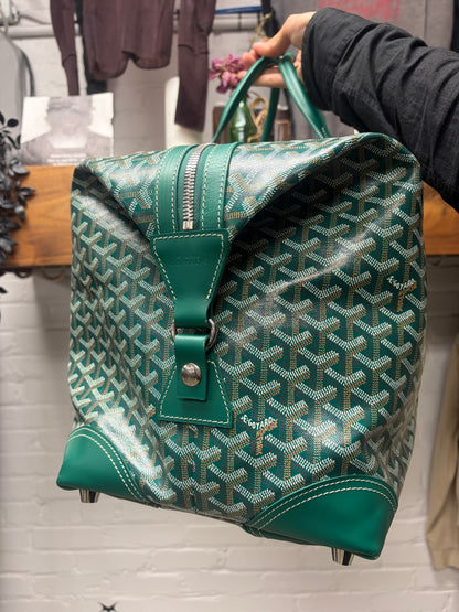 Goyard ‘Boeing 55’ Green Canvas Monogram Weekender Duffle Bag