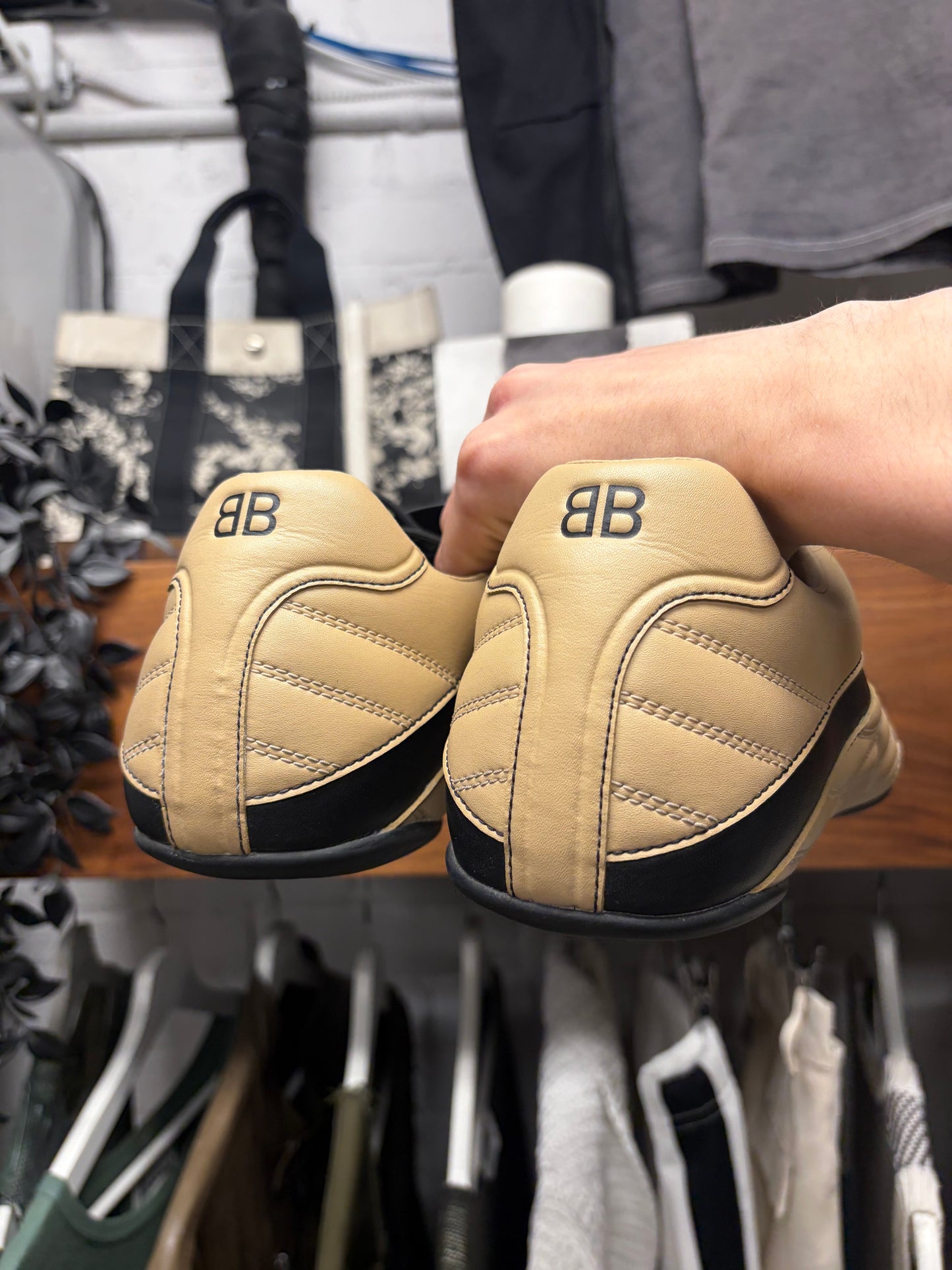 Balenciaga ‘Zen’ Taupe/Black Soccer Low Top Sneakers