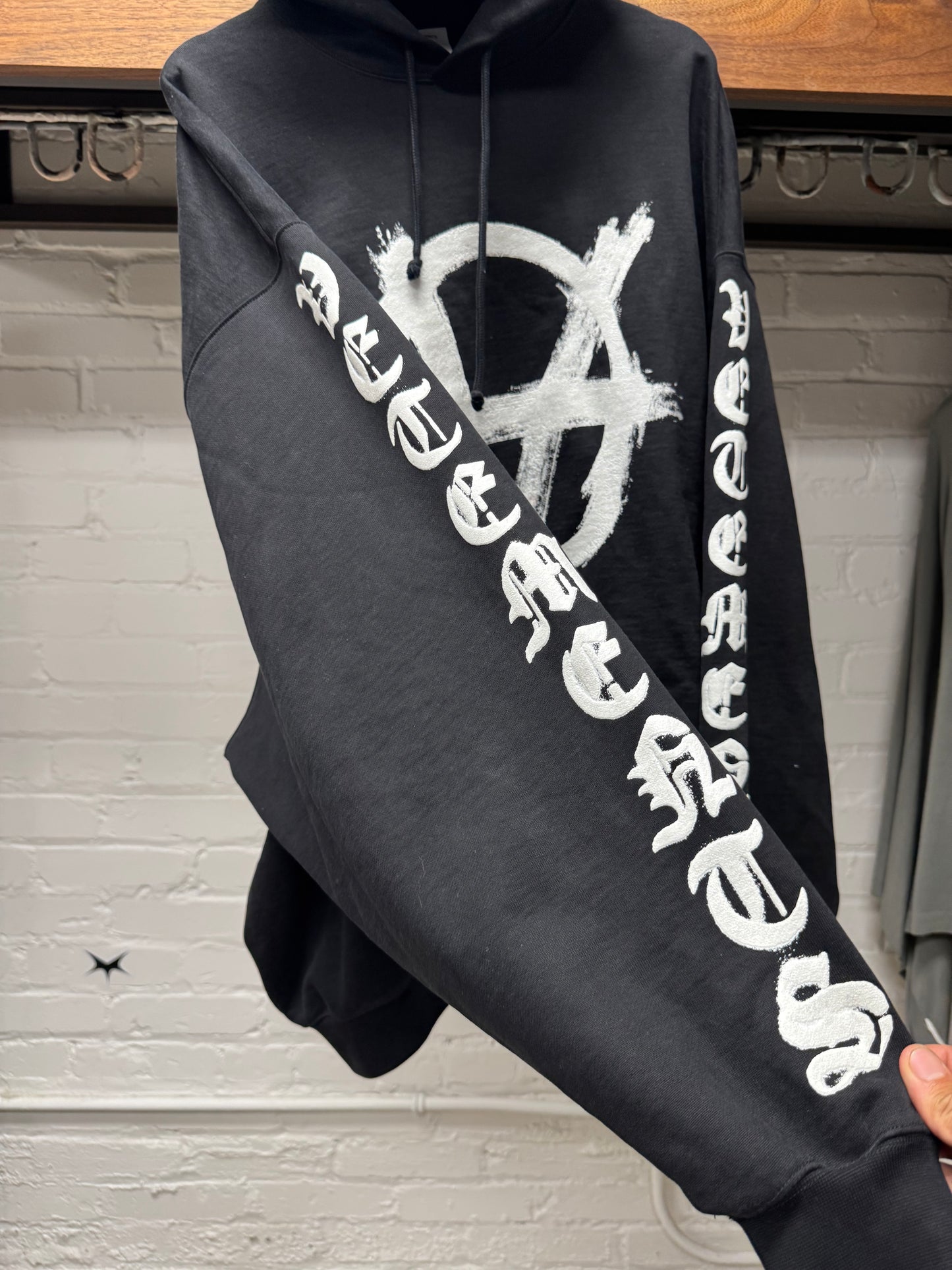 Vetements ‘Anarchy’ Metal Font Black Pullover Hoodie