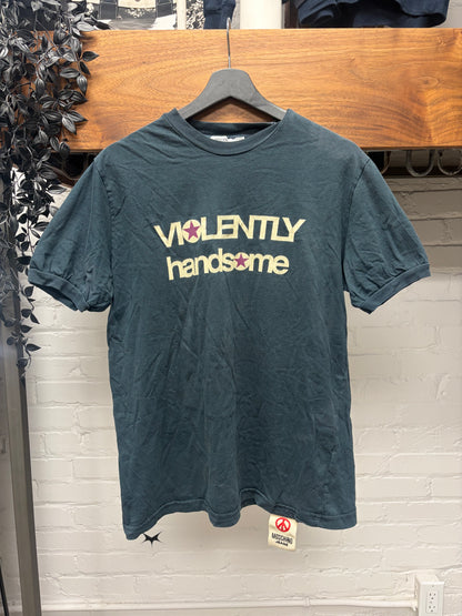 Vintage Moschino ‘Violently Handsome’ Slogan T-Shirt