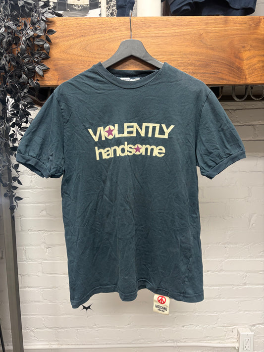 Vintage Moschino ‘Violently Handsome’ Slogan T-Shirt