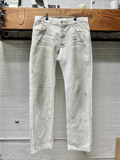 Vintage Helmut Lang ‘Painter’ White Bootcut Denim