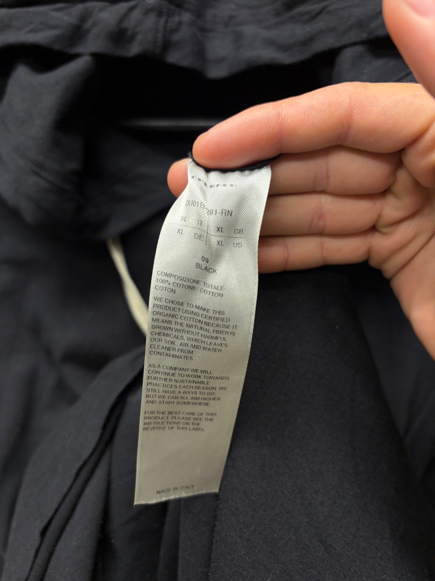 Rick Owens ‘DRKSHDW’ Hustler Layered Black Drawstring Hoodie