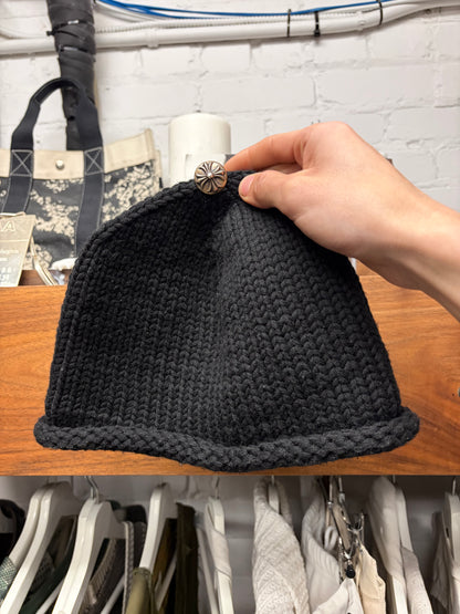 Chrome Hearts Leather Cross Patch Black Cashmere Beanie