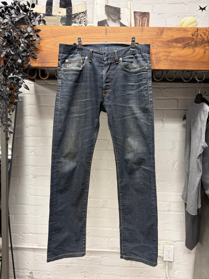 Dior Homme Raw Washed Blue Skinny Jeans