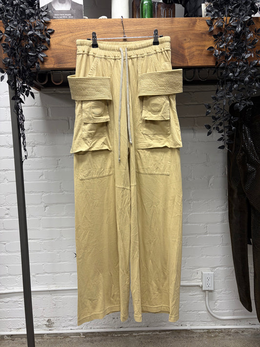 Rick Owens ‘Creatch’ Parchment Wide Leg Drawstring Sweatpants