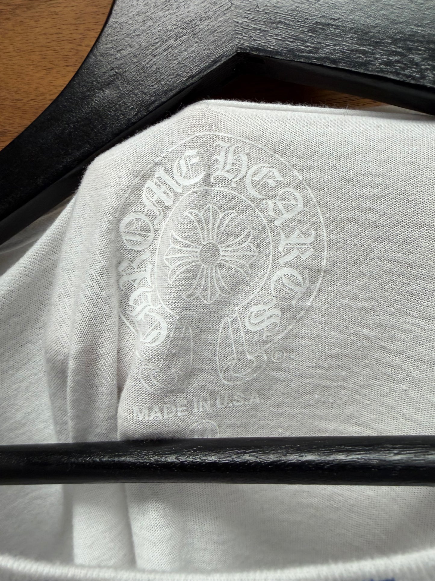 Chrome Hearts Blue/White Scroll Logo Long Sleeve Shirt