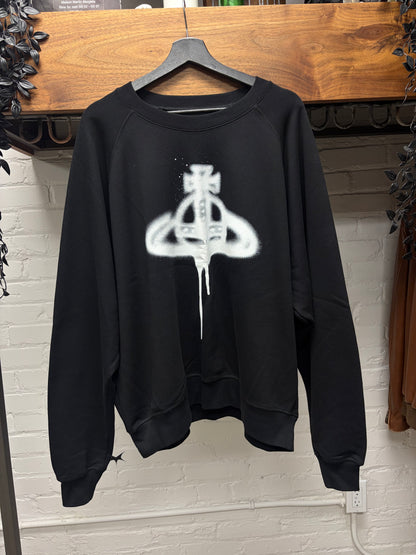 Vivienne Westwood Orb ‘Spray Paint Logo’ Black Graphic Sweatshirt