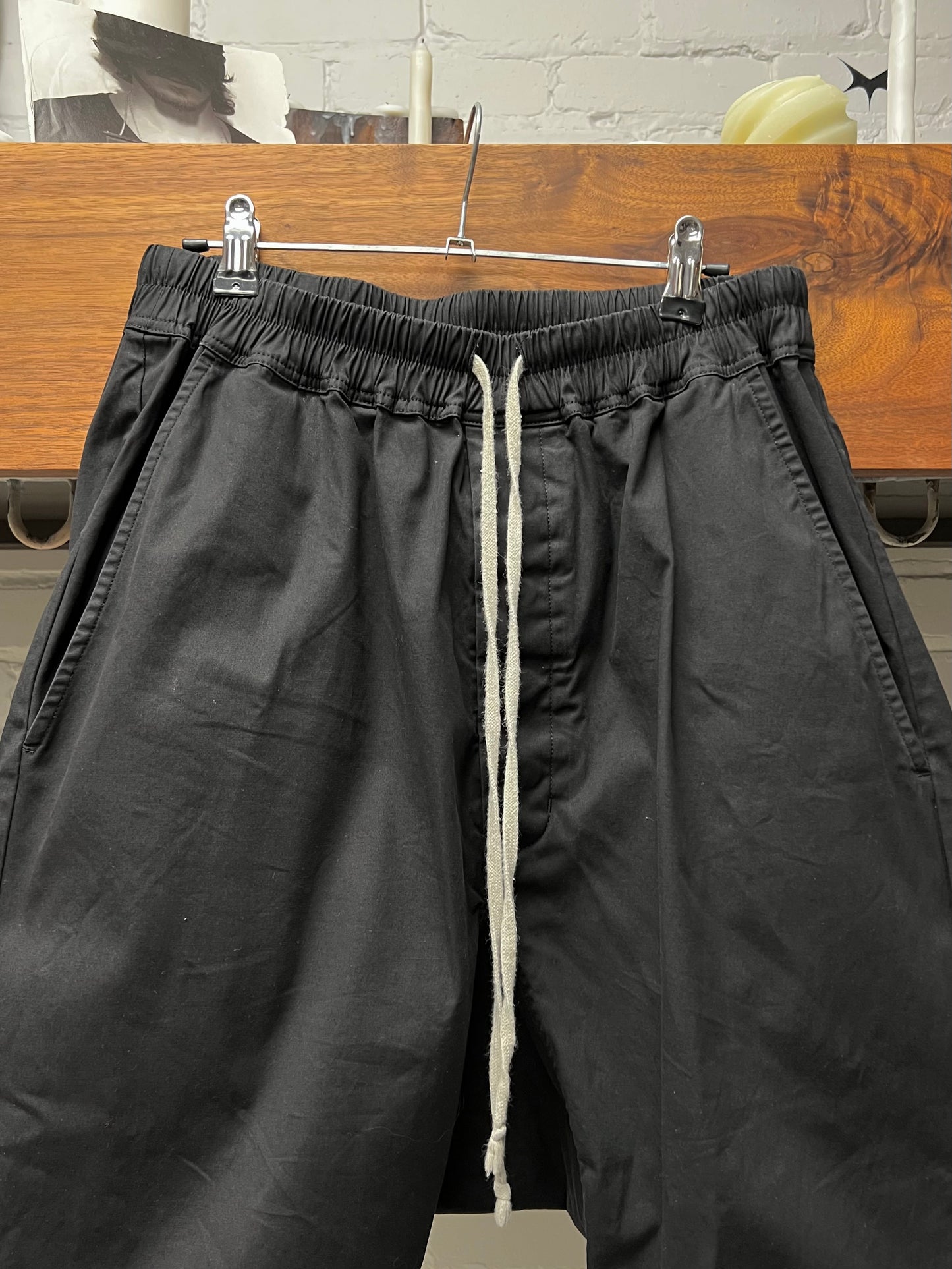 Rick Owens DRKSHDW Black Cotton Drawstring Sweatpants