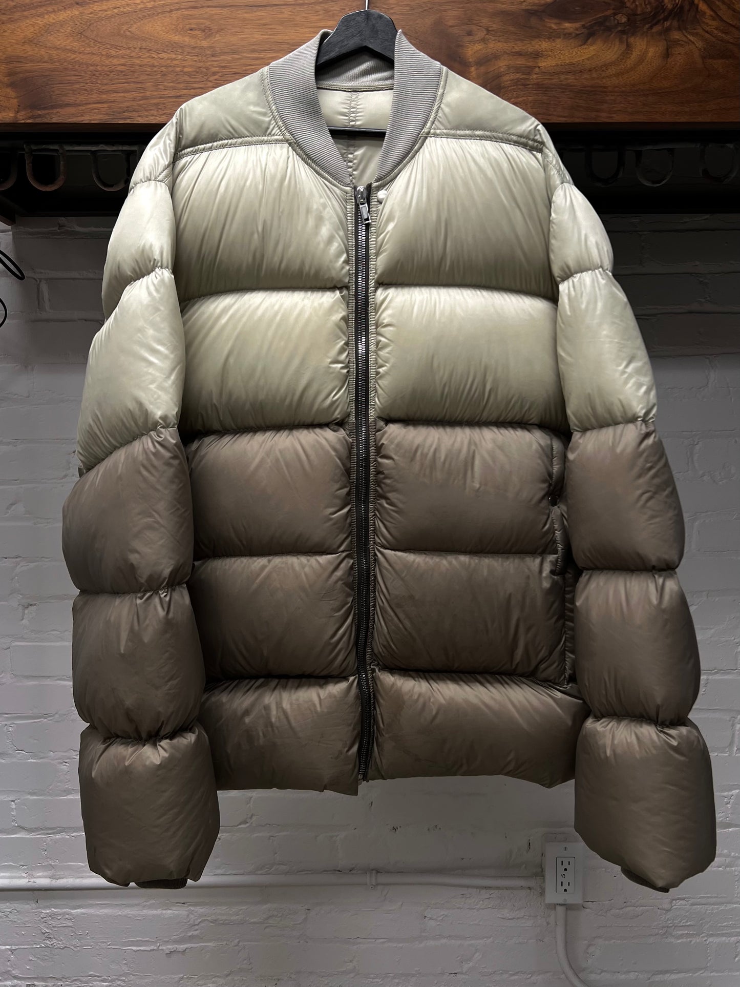 AW2021 Rick Owens ‘Gethsemane’ Milk/Dust Down Filled Bomber Jacket