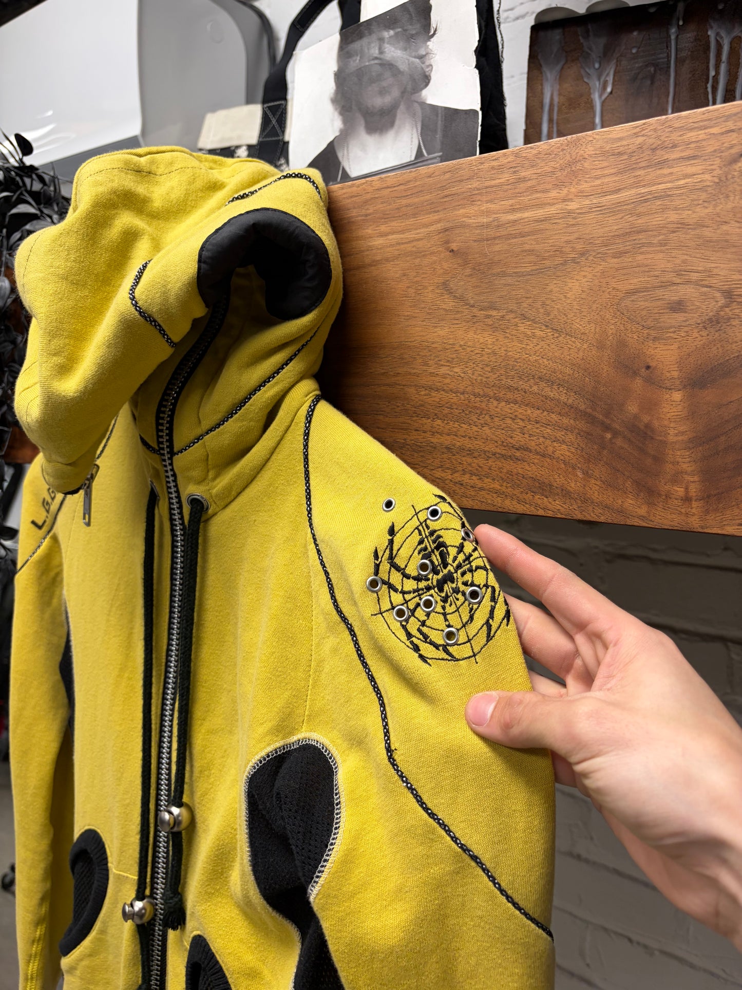 L.G.B. ‘Spider’ Black/Yellow Boxing Zip-Up Hoodie