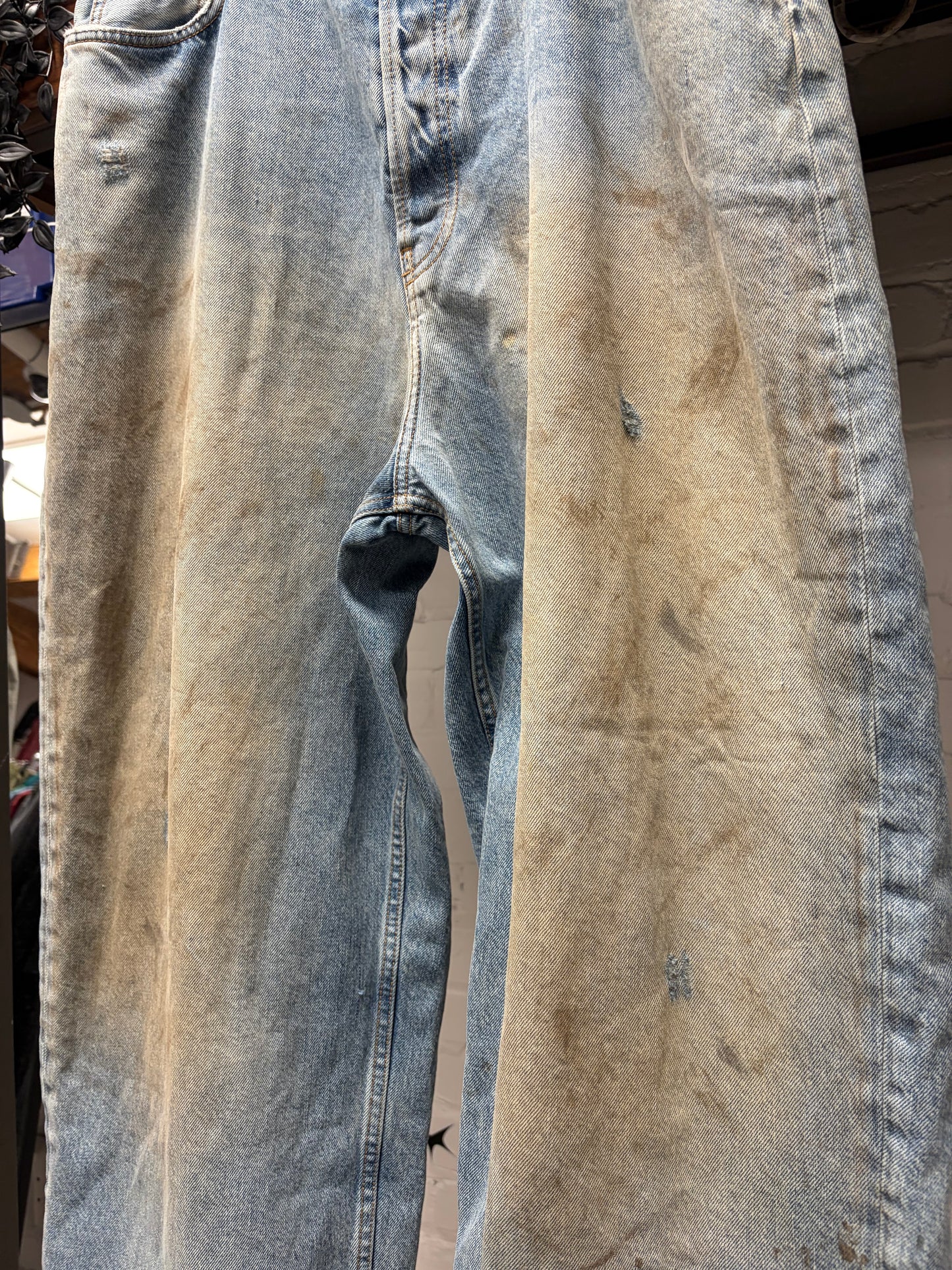 Acne Studios ‘Super Baggy’ Blue Paint Splatter Denim