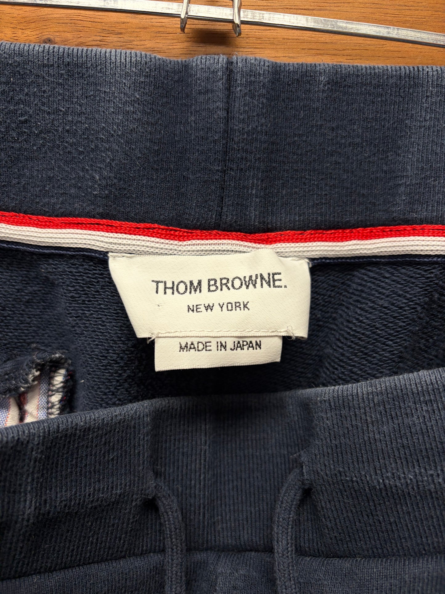 Thom Browne Navy/White ‘Striped Logo’ Sweatpants