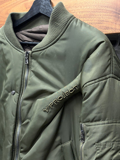 Y-Project Military Green ‘Pinched Logo’ Bomber Jacket