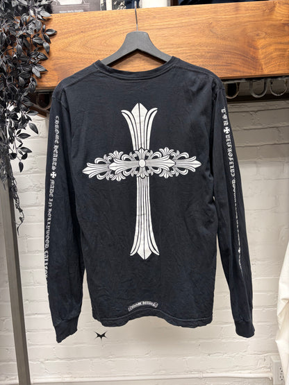 Chrome Hearts Large ‘Celtic Cross’ Black Long Sleeve Shirt