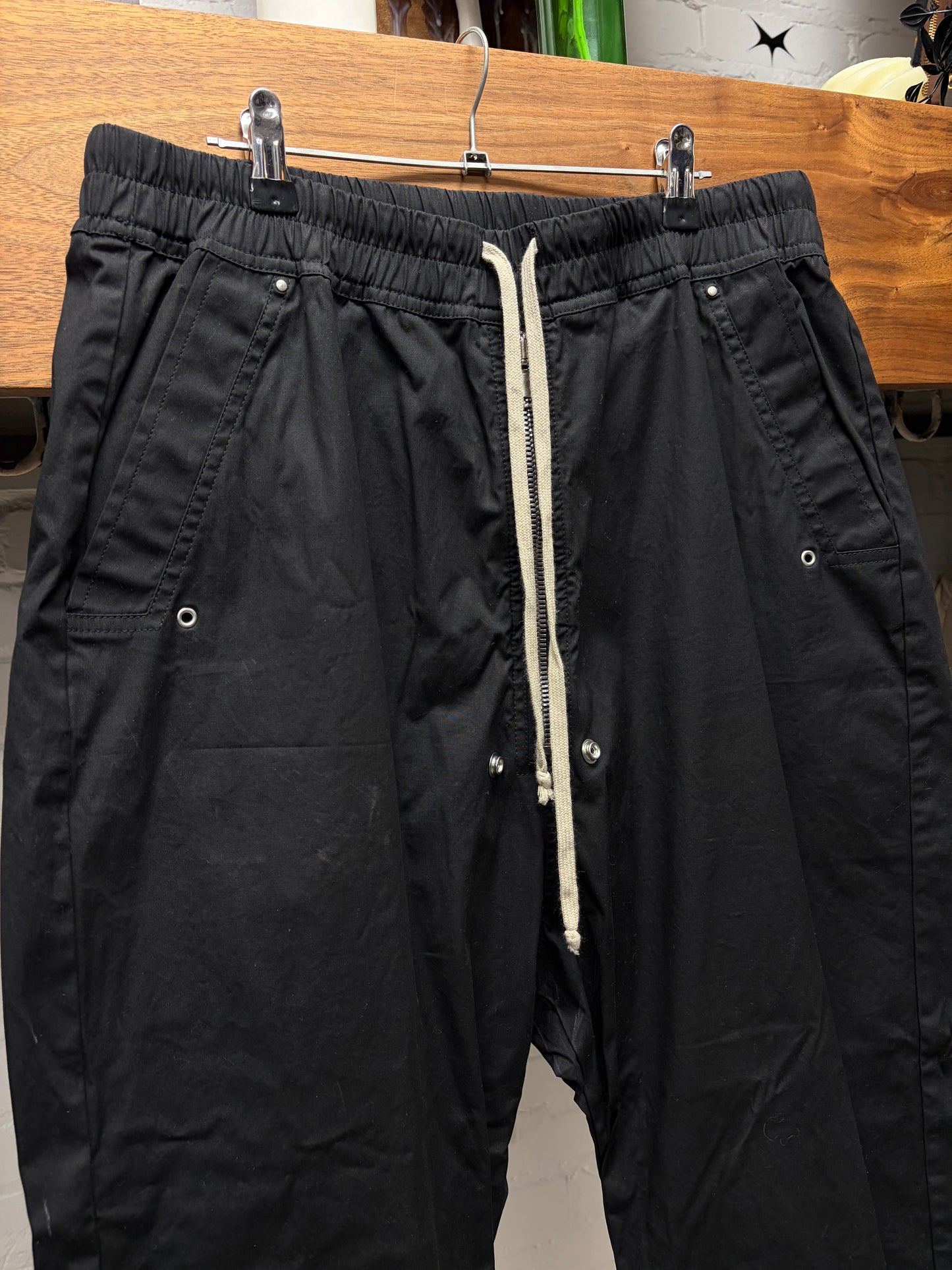 AW2024 Rick Owens ‘Porterville’ Black Drop Crotch Drawstring Pants